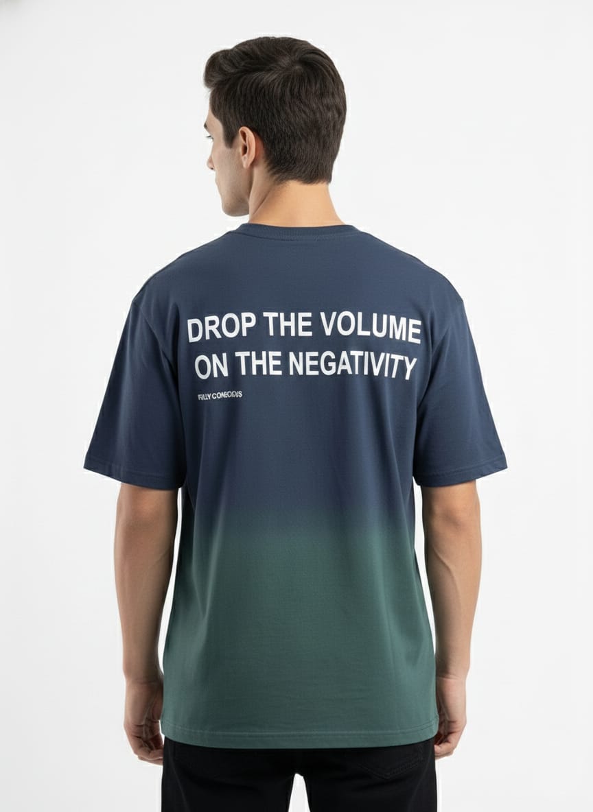 Down shoulder cotton Printed T-shirt